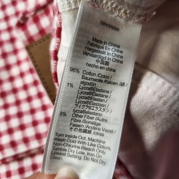 NWT Madewell The Perfect Vintage Ankle Jean Red Gingham Check W 26 Fitted Taper - Picture 3 of 13